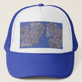 Gorra de camionero de espuma de abstracción en neg