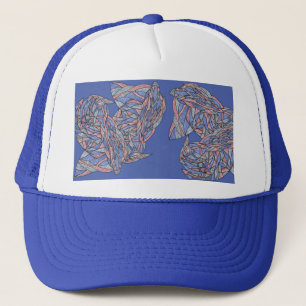 Gorra de camionero de espuma de abstracción en neg