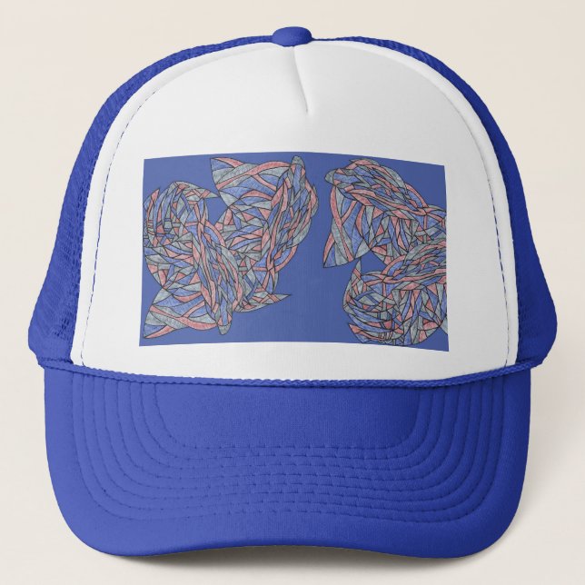 Gorra de camionero de espuma de abstracción en neg (Anverso)