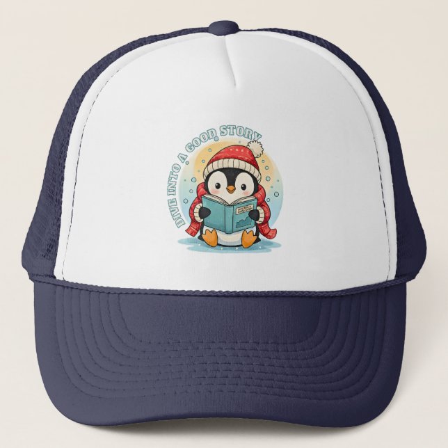 Gorra de camionero de espuma de pingüino de lectur (Anverso)