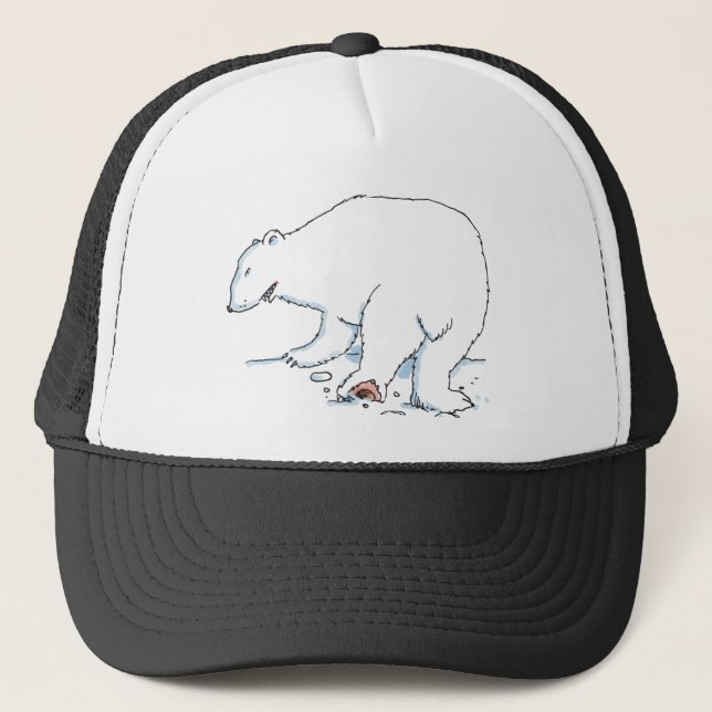 Gorra de camionero de espuma en blanco y negro de  (Anverso)