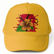 Gorra de camionero de flor de hibisco