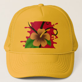 Gorra de camionero de flor de hibisco