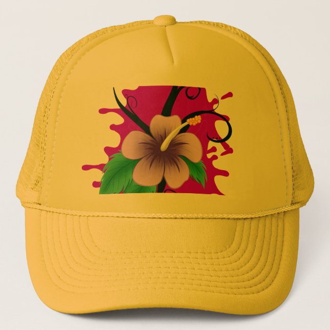 Gorra de camionero de flor de hibisco (Anverso)