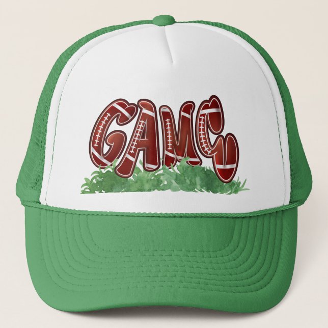 Gorra de Camionero de Fútbol Retro Game Day - Verd (Anverso)