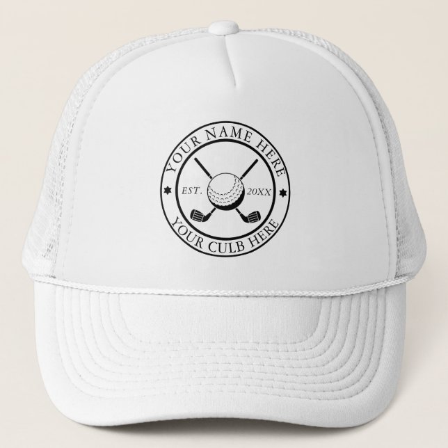 Gorra de camionero de golf personalizada con logot (Anverso)