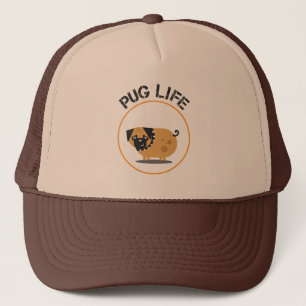 Gorra de camionero de la vida del perro Pug