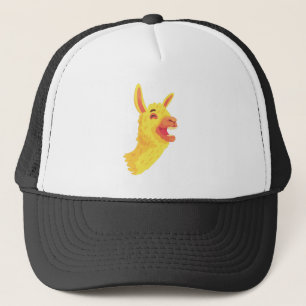 Gorra de camionero de llama divertida riendo