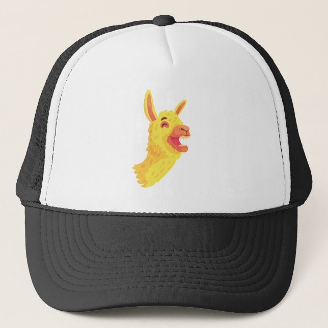 Gorra de camionero de llama divertida riendo (Anverso)