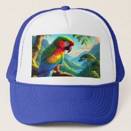 Gorra de camionero de loro guacamayo tropical "Ama