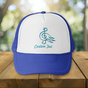 gorra de camionero de música de pájaro azul
