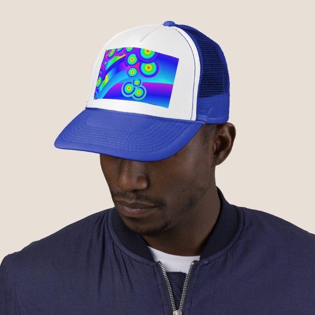 Gorra de camionero de olas de océano abstractas (In situ)