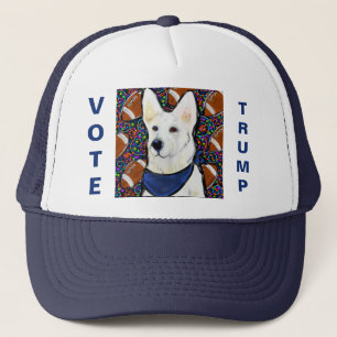 Gorra de camionero de Pastor Alemán Blanco