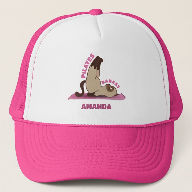 Gorra de camionero de Pilates gata mala workout (Anverso)