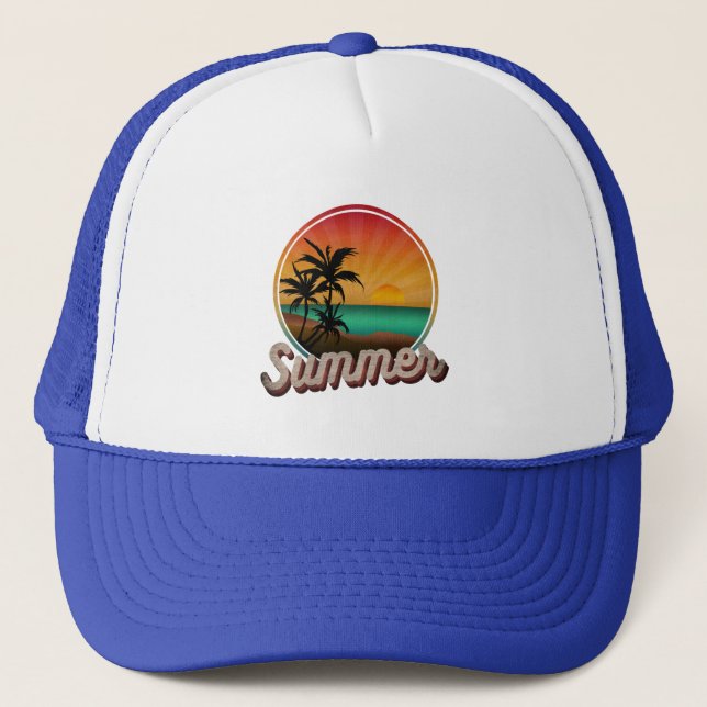 GORRA DE CAMIONERO DE PLAYA TROPICAL DE VERANO (Anverso)