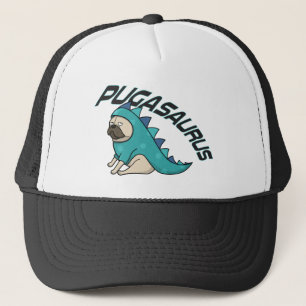 Gorra de camionero de Pugasaurus Pug Dog