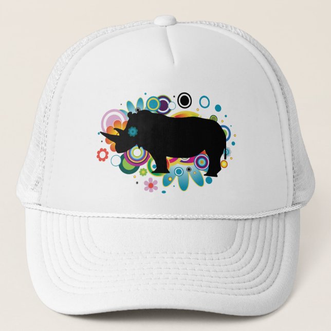 Gorra de camionero de rinoceronte abstracto (Anverso)