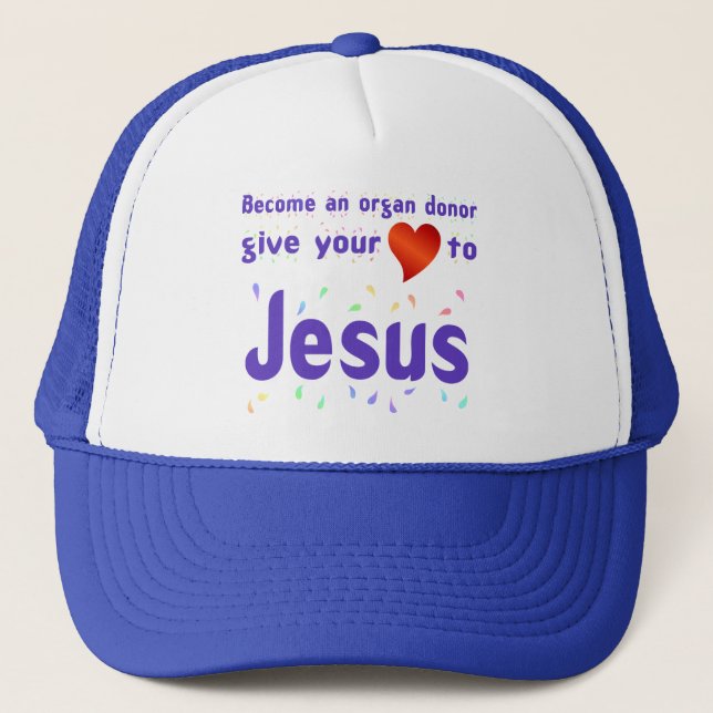 Gorra De Camionero Dé su corazón a Jesús (Anverso)