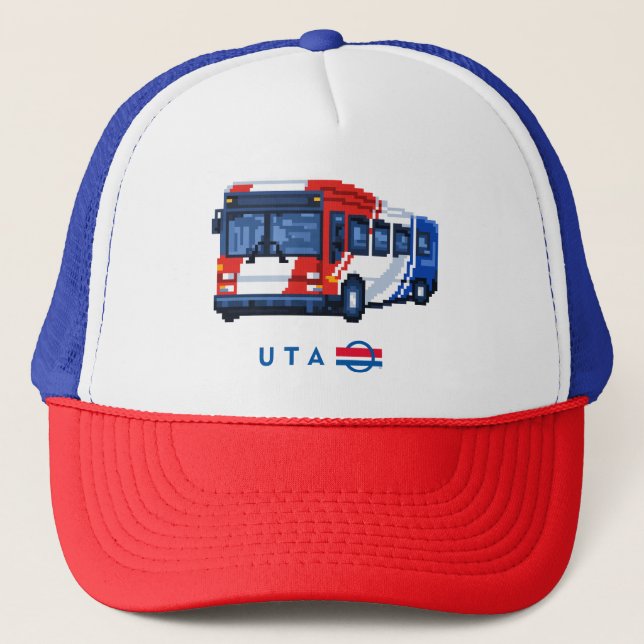 Gorra de camionero de tren TRAX de 8 bits (Anverso)
