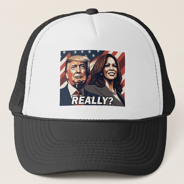 Gorra De Camionero ¿De verdad Donald Trump Kamala Harris? (Anverso)