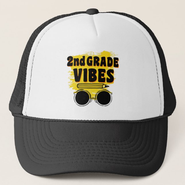 Gorra De Camionero De Vuelta A La Escuela De Segundo Grado Vibes Shir (Anverso)