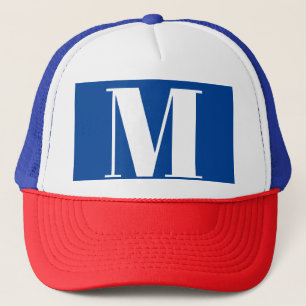 Gorra De Camionero Deep Blue Initial Letter Monogram Modern Stylish