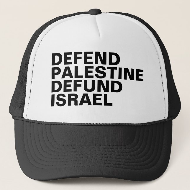 Gorra De Camionero Defender Palestina defunde Israel- Anti Israel (Anverso)