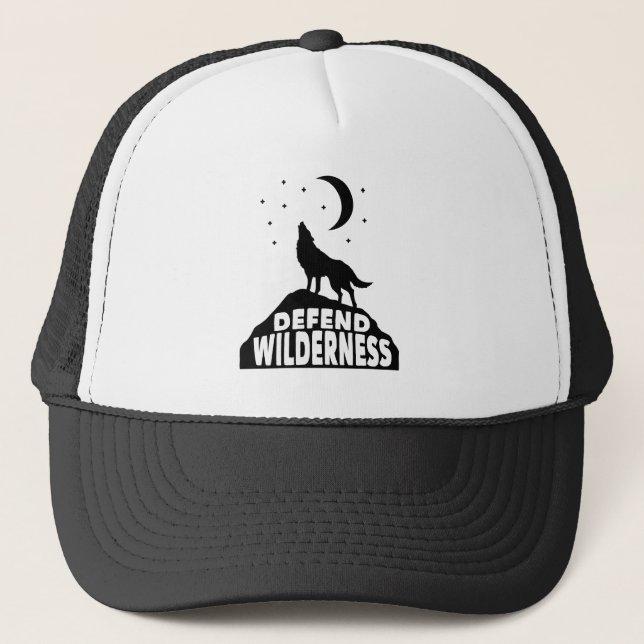 Gorra De Camionero Defender Wilderness Wolf Moon (Anverso)