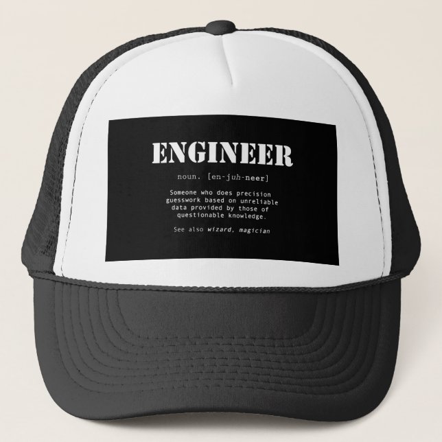 Gorra De Camionero Definición de diccionario divertida de ingeniero (Anverso)