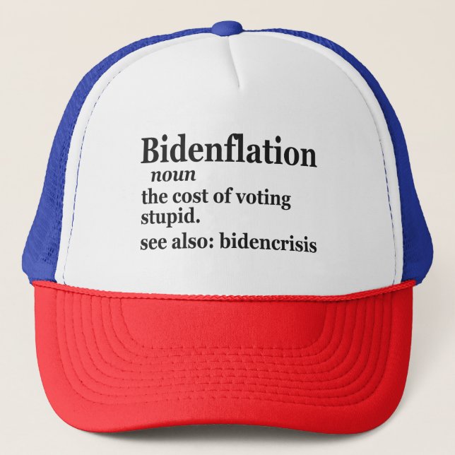 Gorra De Camionero Definición divertida BidenFlation Politics America (Anverso)