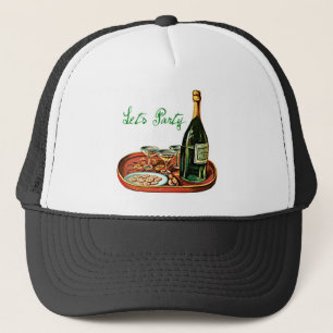 GORRA DE CAMIONERO DEJA EL VINTAGE DE CHAMPÁN DEL FIESTA IMPRIMIR