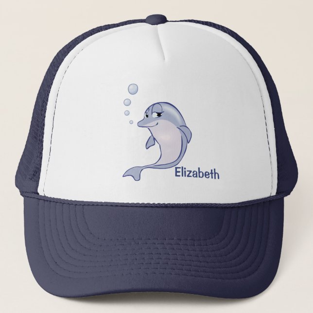 Gorra De Camionero Delfín azul lindo a personalizar (Anverso)