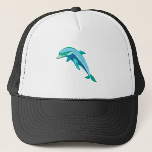 Gorra De Camionero delfín azul y verde bonito