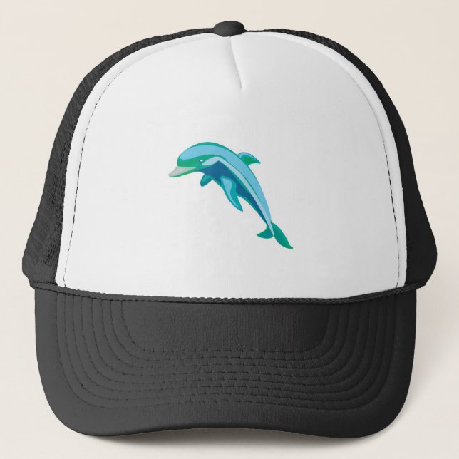 Gorra De Camionero delfín azul y verde bonito (Anverso)