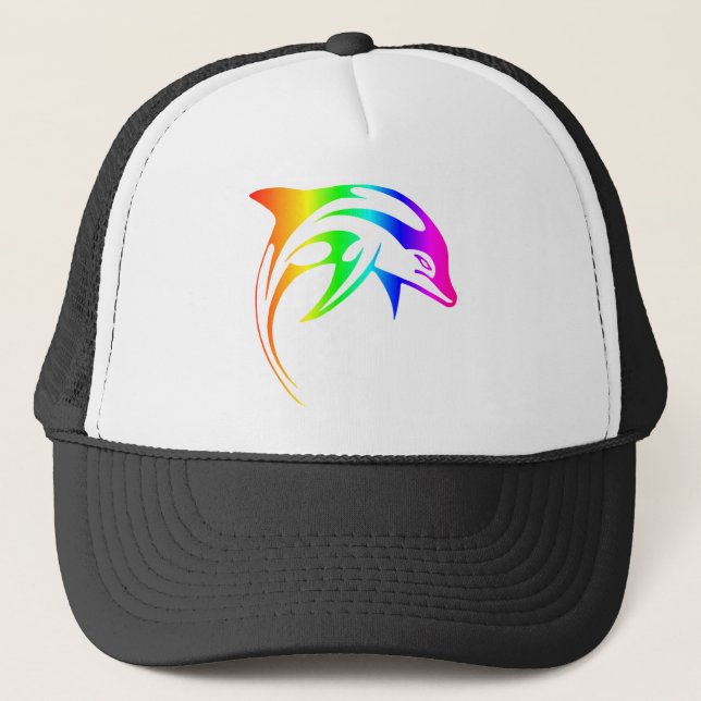 Gorra De Camionero Delfín del arco iris (Anverso)