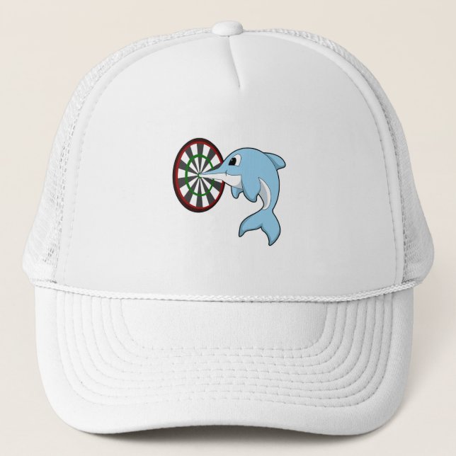 Gorra De Camionero Delfín en Darts con tablón de dardos (Anverso)