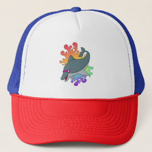 Gorra De Camionero Delfín en Natación con Gafas de Natación