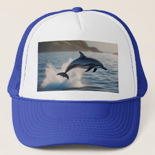Gorra De Camionero Delfín Saltando: Una Danza de Alegría en el Océano