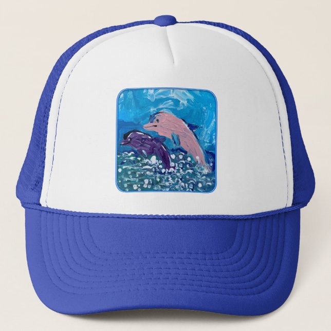 Gorra De Camionero Delfines "Arte de niños" (Anverso)