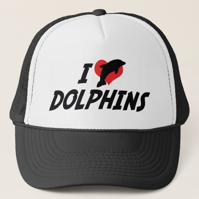 Gorra De Camionero Delfines Corazón que Amo - Amante de Delfines (Anverso)