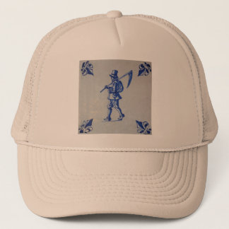 Gorra De Camionero Delft Blue Tile - Plantilla