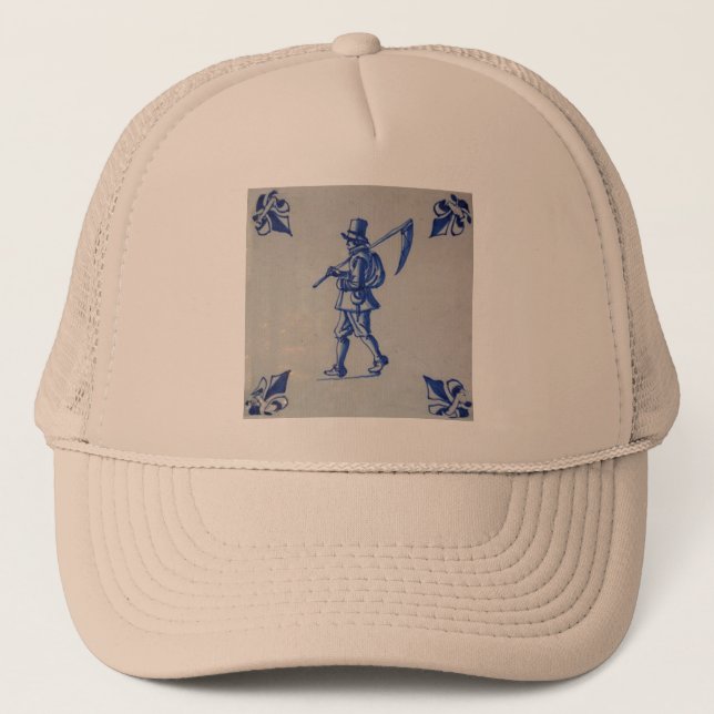 Gorra De Camionero Delft Blue Tile - Plantilla (Anverso)