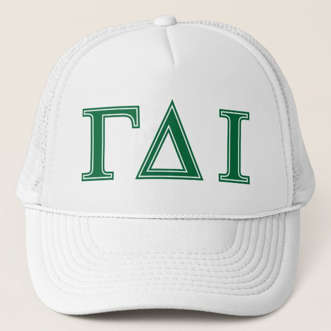 Gorra De Camionero Delta gamma iota (letras verdes) (Anverso)