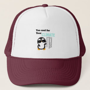 Gorra De Camionero Demasiado genial para tu clima pingüino divertido