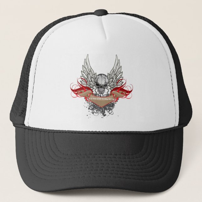 Gorra De Camionero Demasiado tarde decir triste (Anverso)