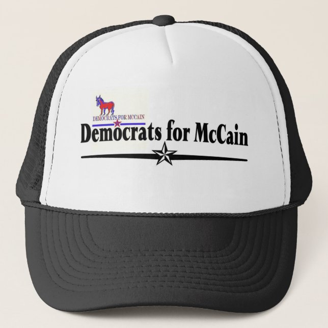 GORRA DE CAMIONERO DEMÓCRATAS PARA MCCAIN (Anverso)