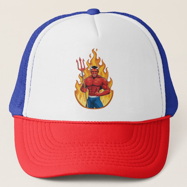 Gorra De Camionero Demonio con tridente (Anverso)