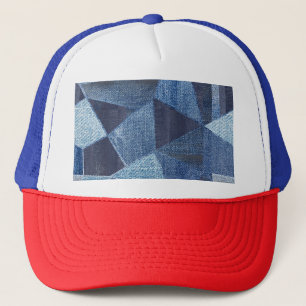 Gorra De Camionero Denim Urban: Doloridos Parchwork a rayas.