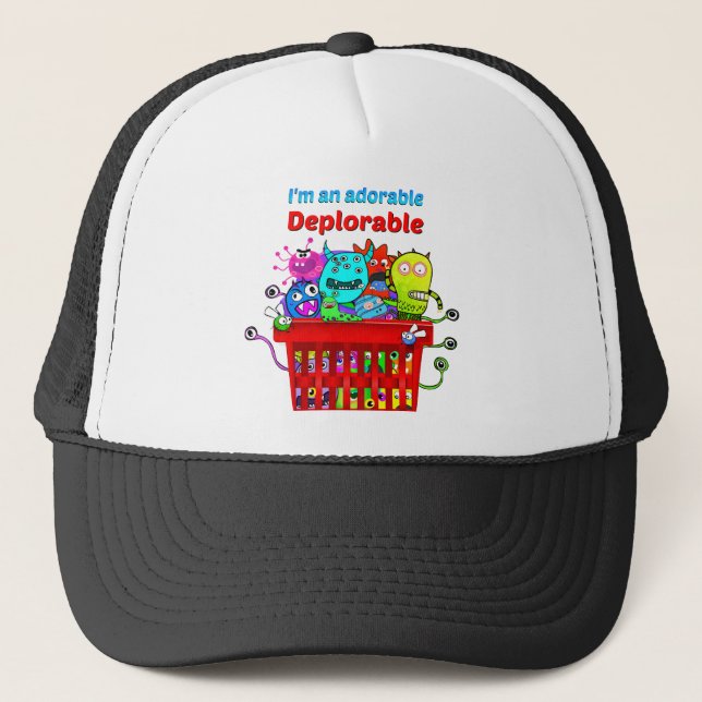 Gorra De Camionero Deplorable adorable, cesta de Deplorables (Anverso)