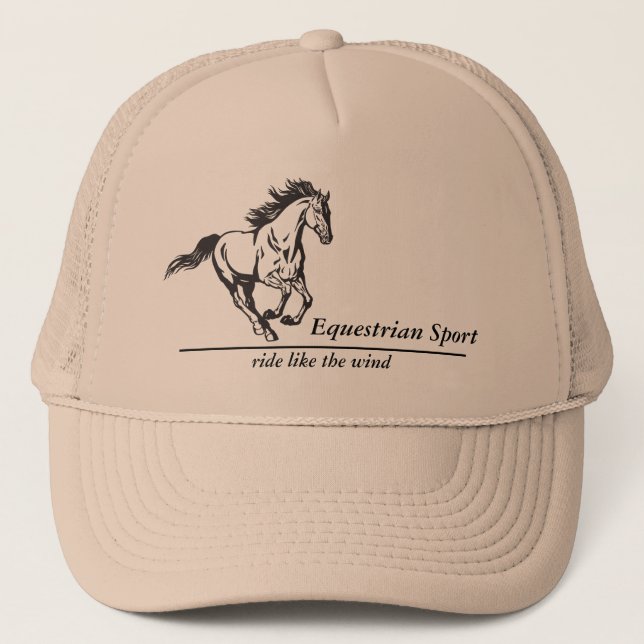 Gorra De Camionero Deporte ecuestre. Plantilla (Anverso)